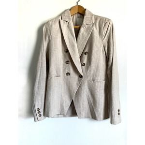 Joie ecru, pinstriped, linen blazer. Size XS.